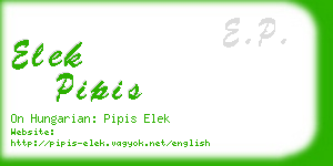 elek pipis business card